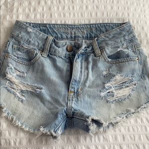 American eagle high rise denim shorts